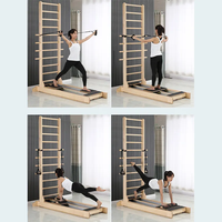 Tour de Pilates murale à double rail Bodypulley avec planche de saut et d'étirement, Reformer de yoga et échelle coulissante bidirectionnelle
