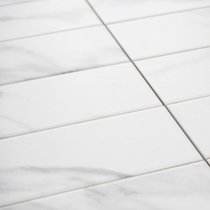Piastrella Calacatta Bianco Opaco 7,5 X 30 Cm Rettificata Spessore 10 Mm Per Parete e Pavimento - Product Image 5