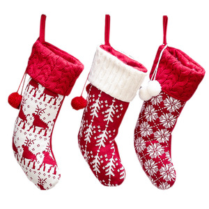 Chaussettes décoratives de Noël à suspendre à l'arbre, grand format, tricotées, de haute qualité, pour cadeaux de Noël - Product Image 1