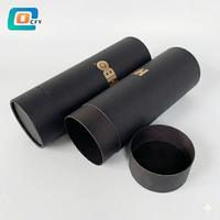 Bouteille d'eau de luxe, estampage à chaud, boîte ronde, sous-vêtements noirs, emballage tubulaire cylindrique, haute qualité, ml