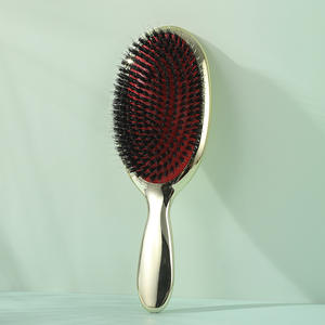 Pacchetto Logo personalizzato spazzola di setola cinghiale in Nylon e bagnato originale spazzola per capelli districante per massaggio del cuoio capelluto Soft Air cuscino pettine - Product Image 5