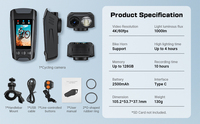 Caméra d'action pour vélo SPRITE 4K 30FPS WIFI, étanche à 30 m, écran IPS 2,0 pouces, grand angle 170°, rechargeable, lampe torche LED intégrée