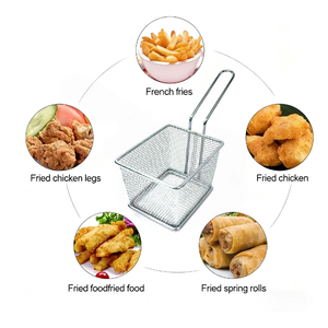 Papas fritas y aperitivos que sirven pollo frito patatas cesta de red de metal para <span class=keywords><strong>restaurante</strong></span> occidental - Product Image 5