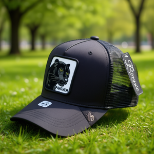 Cappello Trucker Jymie Panther con Ricamo, Tessuto a Rete, Regolabile, Unisex, Casual, Primavera-Estate, 6 Pannelli - Product Image 2