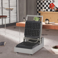 JTS Lot de 4 mini-gaufriers électriques professionnels carrés pour gaufres belges, machine à snacks 220V/110V, garantie 1 an, Nouveau