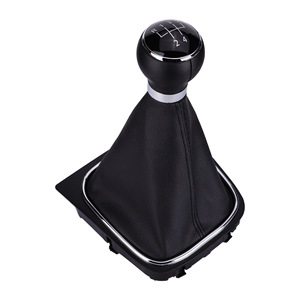 Poignée de levier de vitesse en cuir pour VW Golf MK5 MK6, boîte manuelle 5 ou 6 vitesses - Product Image 1