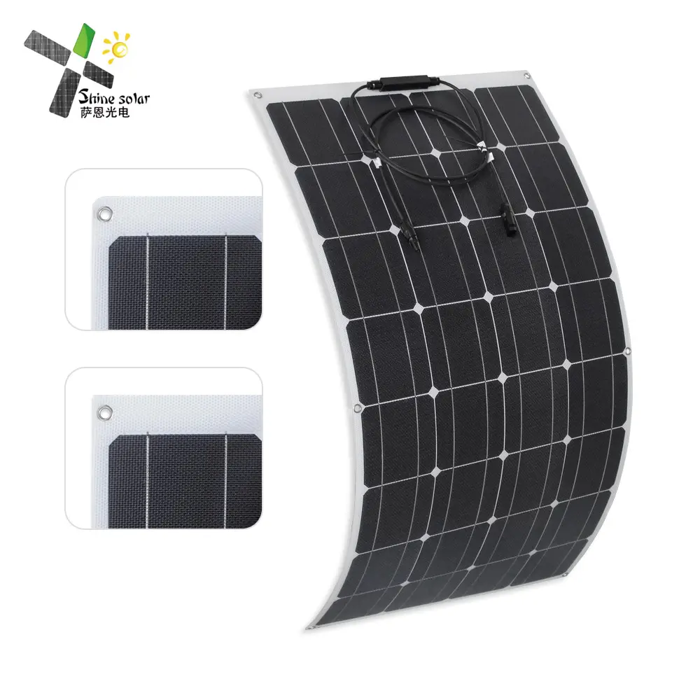 새로운 프로모션 panneaux 솔라 유연 태양 전지 패널 올 블랙 90w 18v etfe 단결정 셀 세미 플렉시블 pv 태양 전지 패널