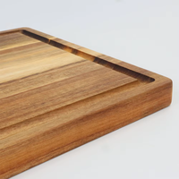 Planche à découper en bois d'acacia grand format LFGB FSC, plateau de service pour charcuterie, plateau de découpe, planche de boucher pour barbecue et dinde