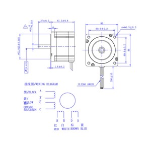 Motore Passo-Passo Ibrido <span class=keywords><strong>Nema</strong></span> 34 a 4 Fasi, Diametro 86mm, 2.47V DC, 4.5A, Alta Coppia, Certificato ROHS per Macchine CNC - Product Image 3
