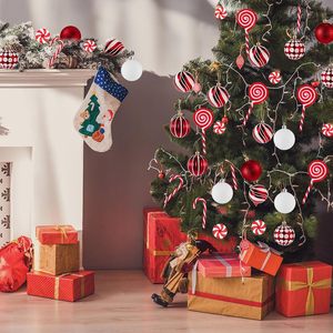 Xmas Party Decor Christmas <b>Candy</b> Ornaments Christmas Lollipop <b>Candy</b> <b>Cane</b> Decor Red White Christmas <b>Candy</b> Hanging Ornaments - Product Image 3