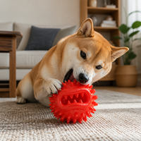 Balle distributrice de friandises interactive moderne pour chien en TPE, jouet à mâcher à picots pour le nettoyage des dents, indestructible, disponible en 2 tailles