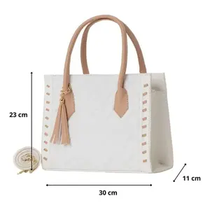 Bolso Tote Acolchado para Mujer Fana Catalina, Blanco M3866, Asa Individual con Correa de Cadena, Elegante y Casual para Uso Diario - Product Image 4