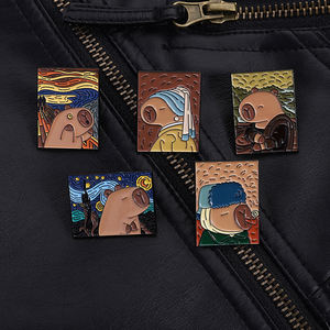 Grappig Capibara Olieverfschilderij Broche Emaille Spelden Voor Tassen Jasje Revers Badge Mode Sieraden Geschenken Voor Vrienden - Product Image 4