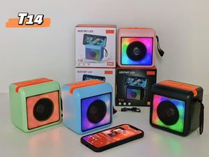 ลำโพงพกพาไร้สาย T14 เสียงเบสสเตอริโอความถี่ต่ำพิเศษ ไฟ LED RGB 7 สี เสียงไฮไฟแบบเซอร์ราวด์ สำหรับงานปาร์ตี้ที่บ้าน - Product Image 4