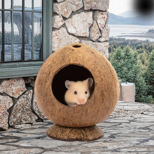 Round Coconut Shell Dog <b>Cat</b> Bed Breathable Solid Eco-Friendly Indoor Pet <b>Cage</b> Classic Style - Product Image 3