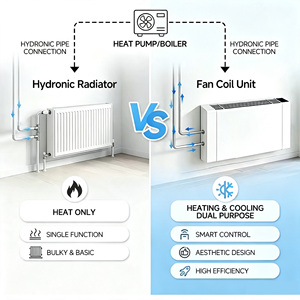 Unité de ventilation murale mince OEM, unité de ventilation hydronique à eau froide FCU pour hôtel, hôpital, maison, chauffage et refroidissement, économie d'énergie - Product Image 2