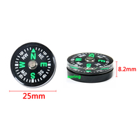 Boussole à boutons pour boussole, Mini boussole remplie d'huile de poche de 15- 25mm pour randonnée, Camping, accessoire pour activités de plein air