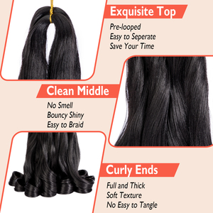 <span class=keywords><strong>Extension</strong></span> per trecce sintetiche Originea, riccioli francesi all'uncinetto, ondulati, pre-stirati, resistenti, senza grovigli, per donne di colore - Product Image 4