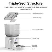 Distributeur automatique de nourriture pour chiens et chats, personnalisé, 4L, en acier inoxydable, contrôlé par WIFI, avec application, minuterie et fonction vocale