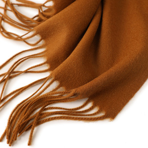 Solid Lamb <b>Wool</b> Tassel Scarf, Unisex Warm Casual Neck Wrap - Product Image 3