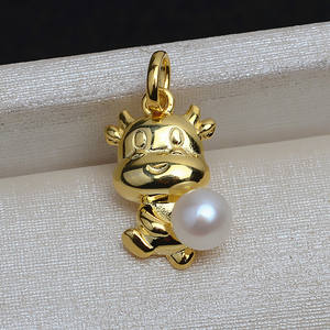 Pendentif en argent S925 avec 5-6 perles, appui-tête féminin, accessoires de bijoux DIY, 4042, matériau or rose, pendentif de type CZ, motif du zodiaque - Product Image 4