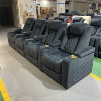 HEISSE Doppel diamant stiche Heimkino-Möbel buntes LED-Licht Home Liegestühle Samt Elektrisches Kino Sofa Liege