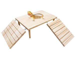 Su misura Drago barbuto crogiolante piattaforma, in legno rettile grotta nascondiglio con rampa di arrampicata, leopardo gechi lucertole tartarughe criceti - Product Image 1