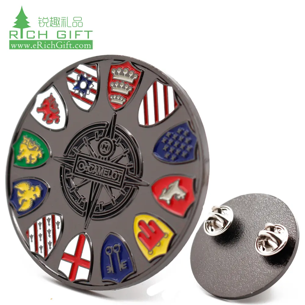 Fabriek Directe Verkoop Aangepaste Metalen Nickle Plating Anker Logo Wandelstok Masonic Badge Reversspeldjes Met Vlinder Koppeling