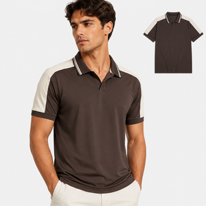 <b>Collar</b> <b>T</b> <b>Shirt</b> For Men Polo 92% Polyester 8% Spandex Quick Dry Contrast Shoulder Custom Logo Performance Golf Polo <b>Shirt</b> - Product Image 1