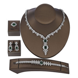 BAOYI नई शादी दुल्हन वर क्रिस्टल Rhinestones के हार कान की बाली आभूषण सेट - Product Image 4