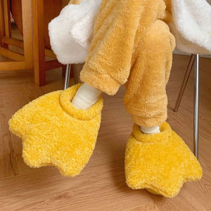 Personnalisé femmes en peluche patte de canard maison pantoufles hiver dessin animé intérieur animal chaud maison pantoufles chaussures Chancletas peluche pantoufle - Product Image 1