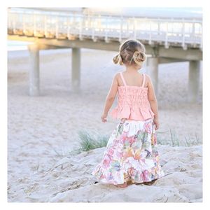 Chica <span class=keywords><strong>boutique</strong></span> dulce traje de bebé niño chaleco Rosa + falda de flores conjuntos de ropa para 1-6T - Product Image 4