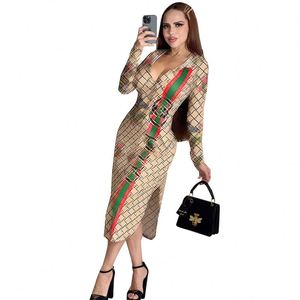 <span class=keywords><strong>Abito</strong></span> <span class=keywords><strong>lungo</strong></span> Casual <span class=keywords><strong>elegante</strong></span> da donna <span class=keywords><strong>con</strong></span> colletto a fessura abbigliamento di marca <span class=keywords><strong>con</strong></span> Design stampato digitale camicia Sexy alla moda all'ingrosso - Product Image 1