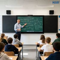 Tableau interactif d'enseignement HRAY 86 pouces à large gamme de couleurs, interface riche, ports USB multiples pour l'éducation quotidienne scolaire