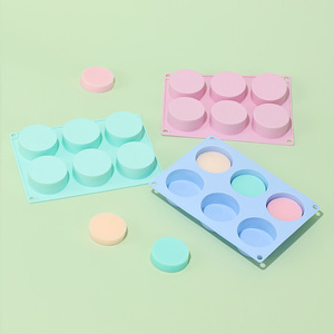 Molde de silicona de calidad alimentaria para pasteles, molde redondo de 6 orificios para hornear, para hacer jabón y pasteles, apto para horno, resistente a altas temperaturas - Product Image 1