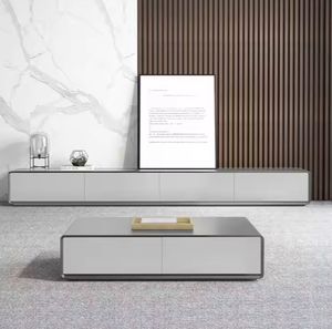 โต๊ะกลางดีไซน์ประหยัดพื้นที่ ทำจากไม้ MDF และไม้จริง ใช้เป็นชั้นวางทีวีและโต๊ะกาแฟ - Product Image 6