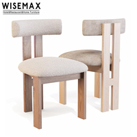 WISEMAX FURNITURE Mobilier pour restaurant Chaise de salle à manger minimaliste à dossier en bois massif avec revêtement en tissu personnalisé pour la maison