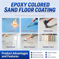 Revêtement de sol en résine époxy décorative de qualité supérieure avec design en sable coloré