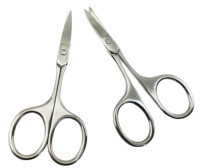 Ciseaux à sourcils à lame courbée, outil professionnel en acier inoxydable pour la manucure, coupe-poils