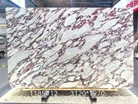 Dalles de marbre Calacatta Viola pour îlot de cuisine, mur et sol