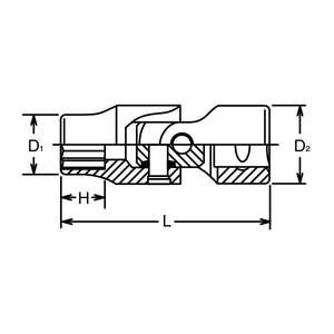 Koken-4445M-21 1/2 ''ซ็อกเก็ตอเนกประสงค์แบบหลายเหลี่ยม-อุปกรณ์เสริมประแจ4991644082636 1/2" - Product Image 2
