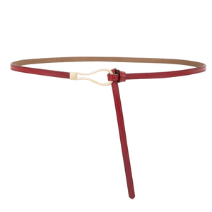 Cinturón de Cadena de Cuero Vacuno Delgado y Sencillo para <span class=keywords><strong>Mujer</strong></span> con Hebilla de Aleación de Nudo Libre para Traje o Vestido Decorativo - Product Image 1