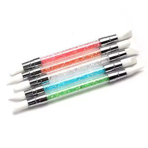 <span class=keywords><strong>Pinceau</strong></span> stylo à double <span class=keywords><strong>action</strong></span> pour <span class=keywords><strong>nail</strong></span> <span class=keywords><strong>art</strong></span> avec strass, nouveau, en poils de Kolinsky, tête en silicone, outil de sculpture et de pointillage pour la mode DIY - Product Image 3