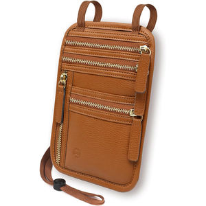 Portefeuille de cou pour voyageurs, femmes et hommes, avec blocage RFID, porte-passeport en cuir, organiseur de documents de voyage familial, pochette pour téléphone - Product Image 1
