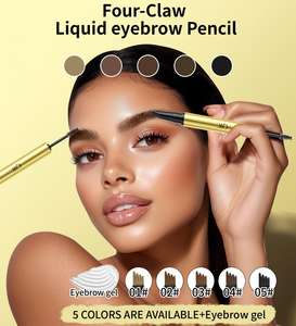 <span class=keywords><strong>Crayon</strong></span> à <span class=keywords><strong>sourcils</strong></span> liquide QIC à <span class=keywords><strong>4</strong></span> <span class=keywords><strong>pointes</strong></span> et brosse à <span class=keywords><strong>sourcils</strong></span>, imperméable, résistant à la transpiration, séchage rapide, gel coiffant pour <span class=keywords><strong>sourcils</strong></span> 2 en 1, stylo de maquillage - Product Image 2