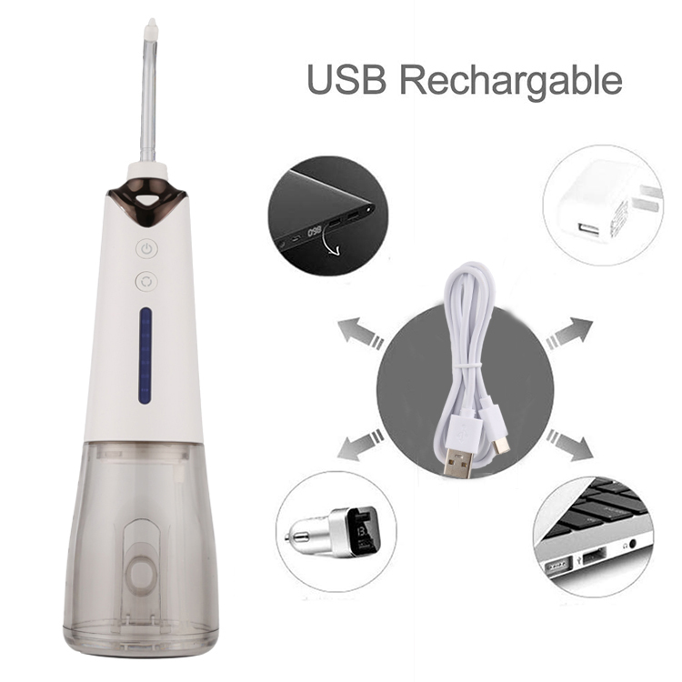 Irrigateur Oral USB Rechargeable L'eau Flosser Dentaire de Jet D'eau 300ml