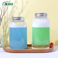 Bouteille de thé au lait de qualité alimentaire 500ML et bouteille de boisson de jus de fruits bocaux en plastique avec couvercles en gros sérigraphie en plastique PET