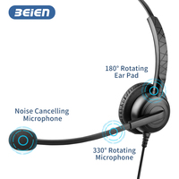 Casque filaire à réduction de bruit à prix abordable pour centre d'appels, casque de conférence USB avec microphone pour une voix claire sur PC