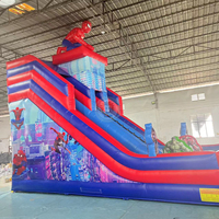 Toboggan aquatique gonflable pour adultes avec piscine, toboggan gonflable pour bateau, toboggan gonflable Spiderman pour piscine
