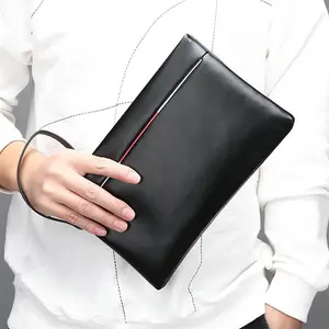 Borsa all'ingrosso personalizzata per uomo d'affari alla moda borsa in pelle sintetica portafoglio pochette da uomo con porta carta interna